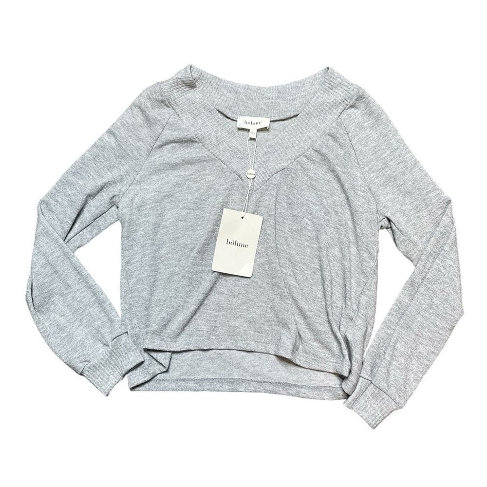 bohme Light Gray V-Neck Sweater